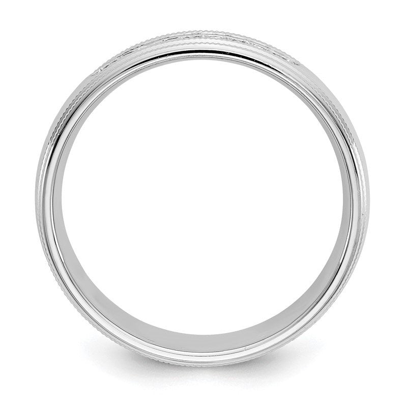 14K White Gold 1/2 carat Lab Grown Diamond VS+ F+ Size 10.5 Complete Double Miligrain Band