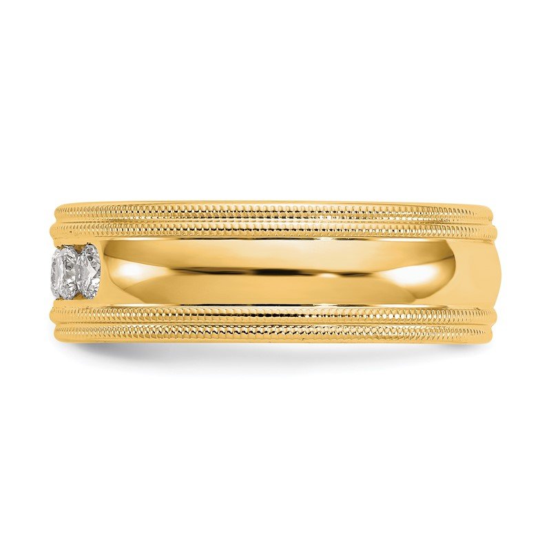 14K White Gold 1/2 carat Lab Grown Diamond VS+ F+ Size 10.5 Complete Double Miligrain Band