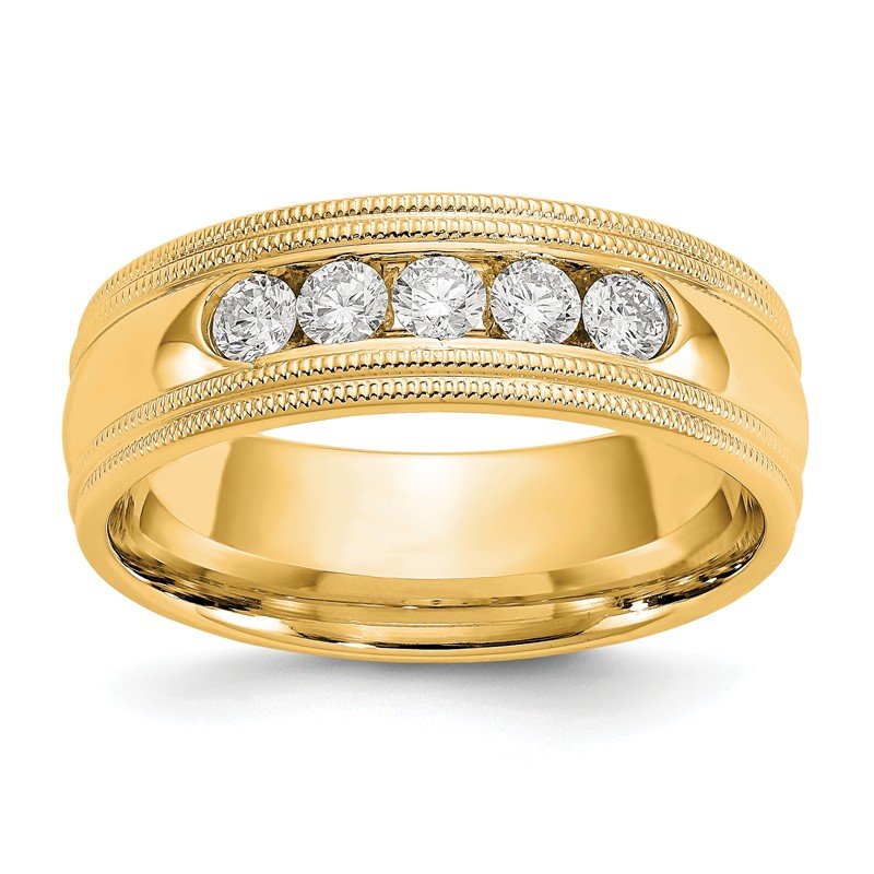 14K White Gold 1/2 carat Lab Grown Diamond VS+ F+ Size 10.5 Complete Double Miligrain Band
