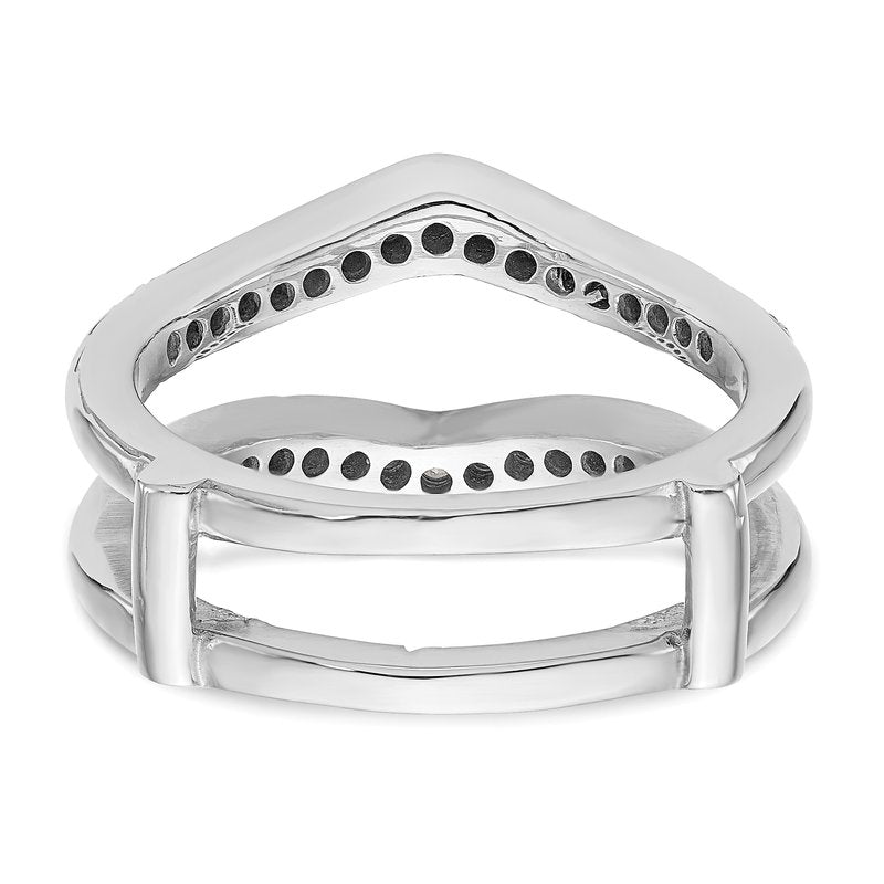 14K White Gold 1/2 carat Lab Grown Diamond VS+ F+ Complete Ring Guard