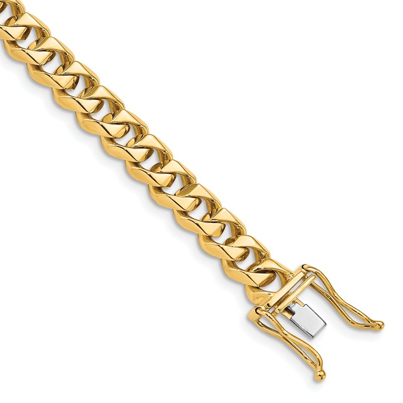 14K 20 inch 7mm Hand Polished Fancy Traditional Link with Box Catch Clasp Chain
