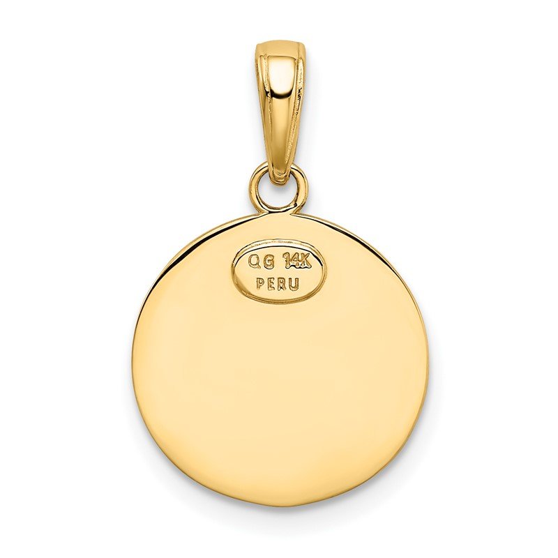 14k Polished Solid Saint Christopher Medal Charm