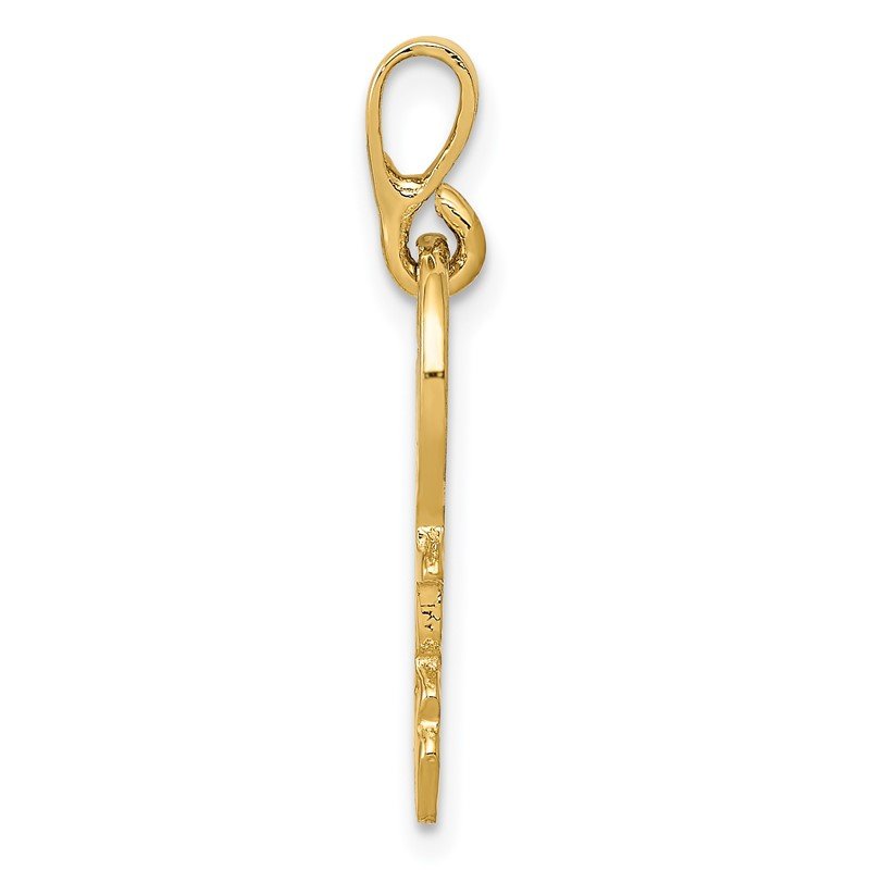 14K Polished Key Charm
