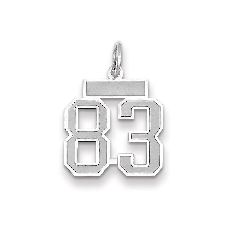 14kw Small Satin Number 83 Charm
