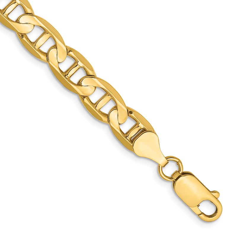14K 18 inch 7mm Concave Anchor with Lobster Clasp Chain