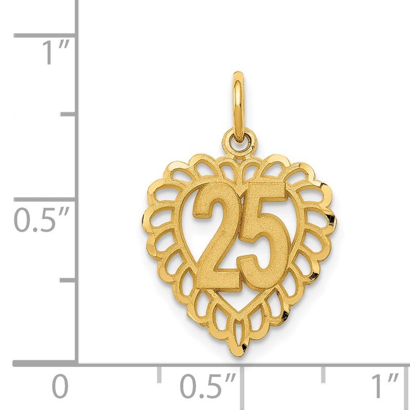 14k 25 in Heart Charm