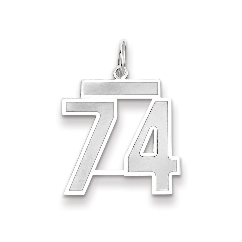 14kw Medium Satin Number 74 Charm