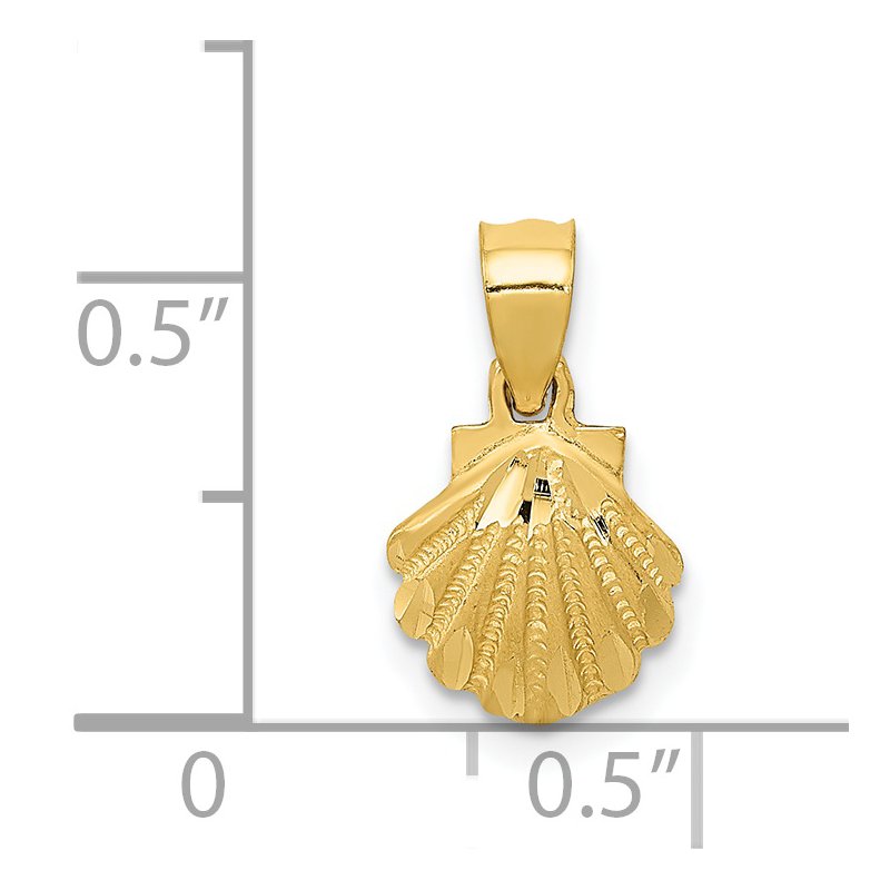 14K Mini Scallop Shell Pendant