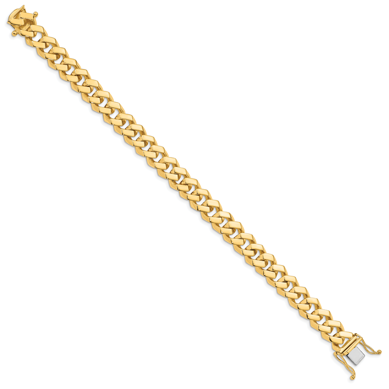 14K 20 inch 10mm Hand Polished Fancy Link with Box Catch Clasp Chain