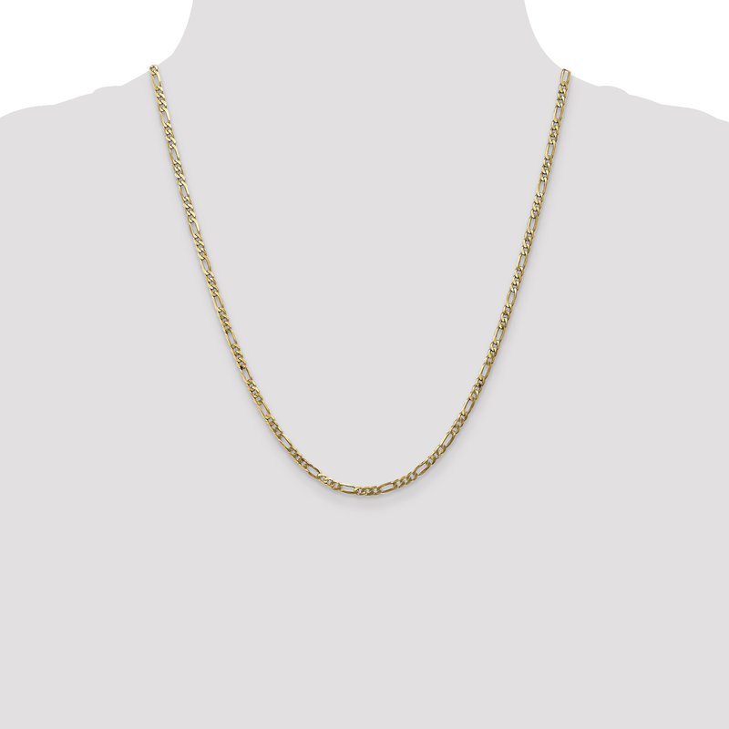 14K 3mm Flat Figaro Chain