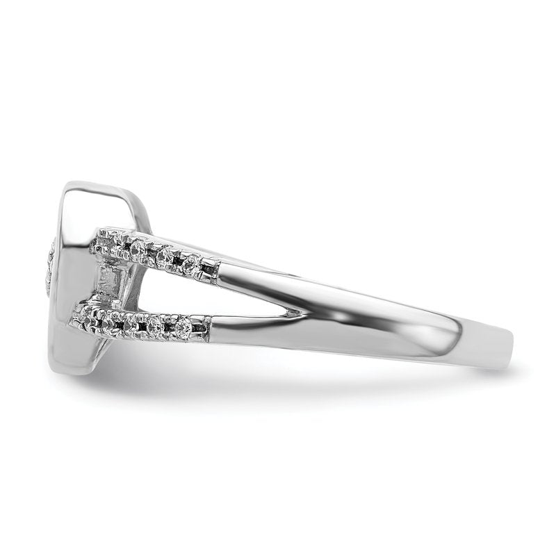 14k White Gold Diamond Heart Ring