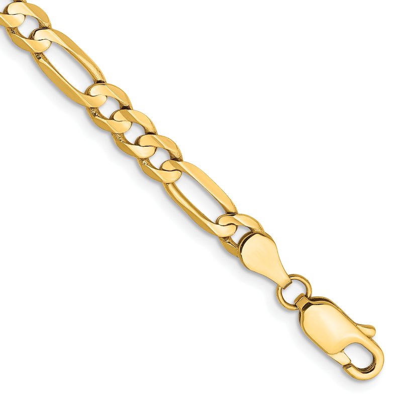 14K 26 inch 4.5mm Concave Open Figaro with Lobster Clasp Chain