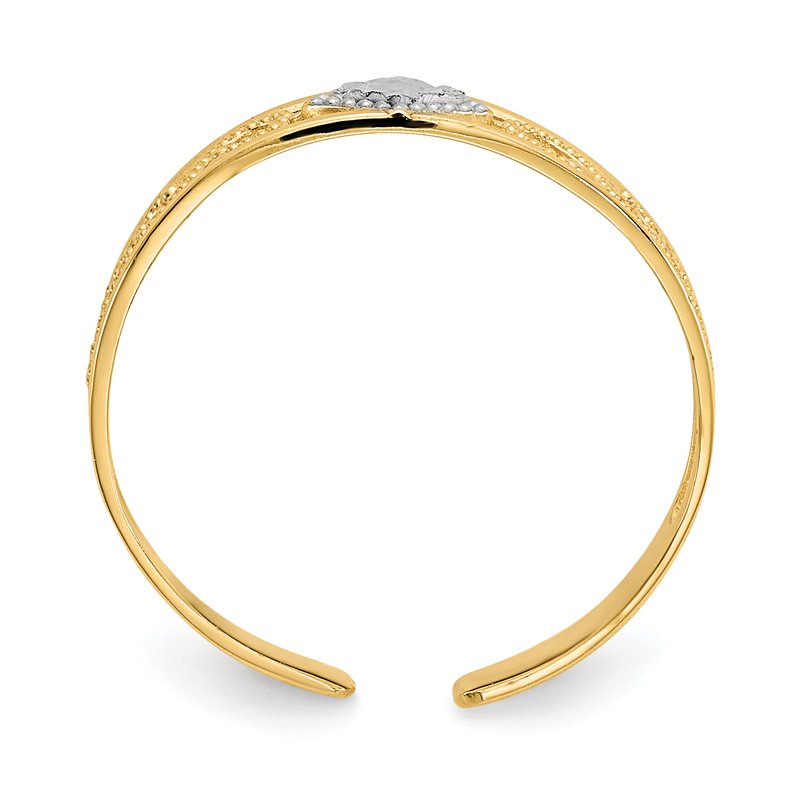 14k &amp; Rhodium Diamond-Cut Toe Ring