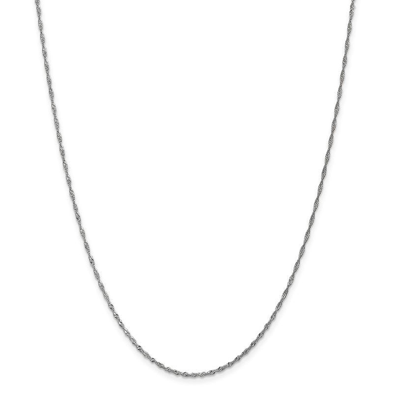 14K White Gold 10 inch 1.4mm Singapore with Spring Ring Clasp Anklet