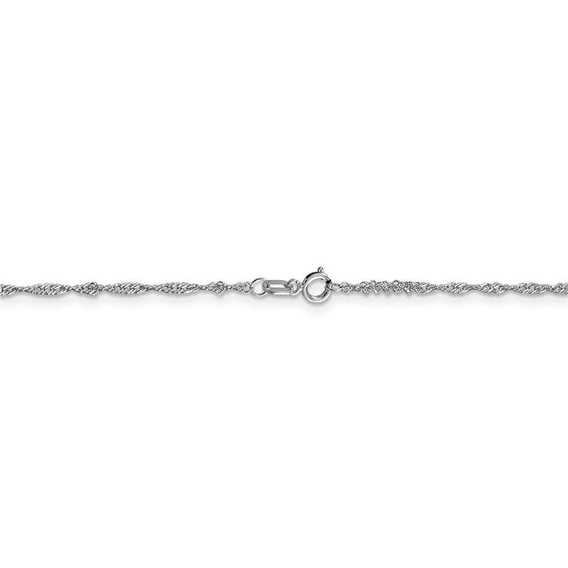 14K White Gold 10 inch 1.4mm Singapore with Spring Ring Clasp Anklet