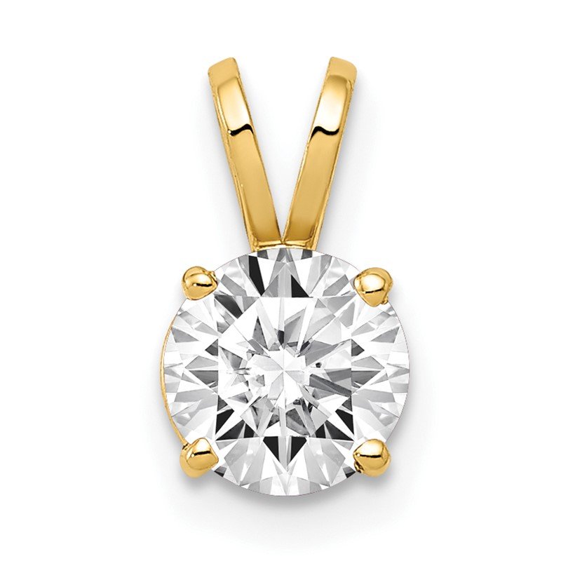 14k 6mm Round Cubic Zirconia Pendant
