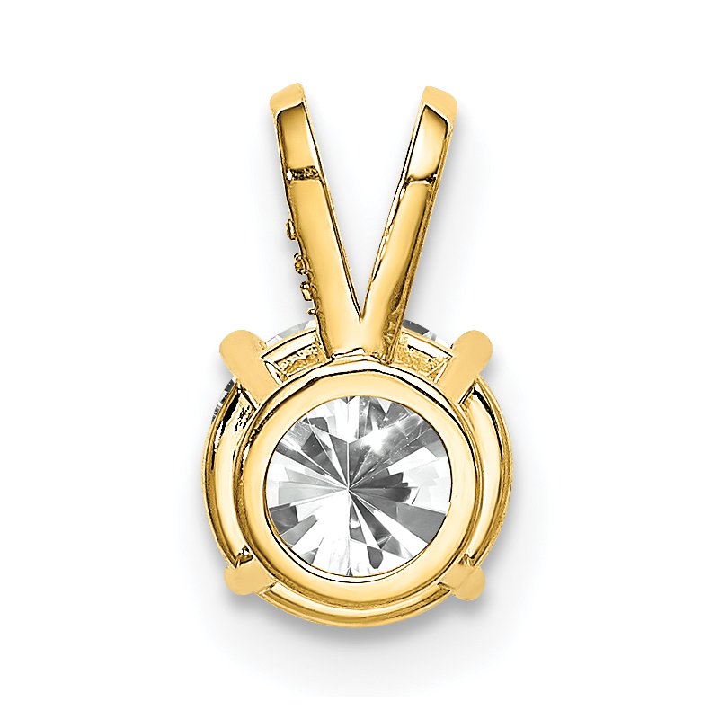 14k 6mm Round Cubic Zirconia Pendant