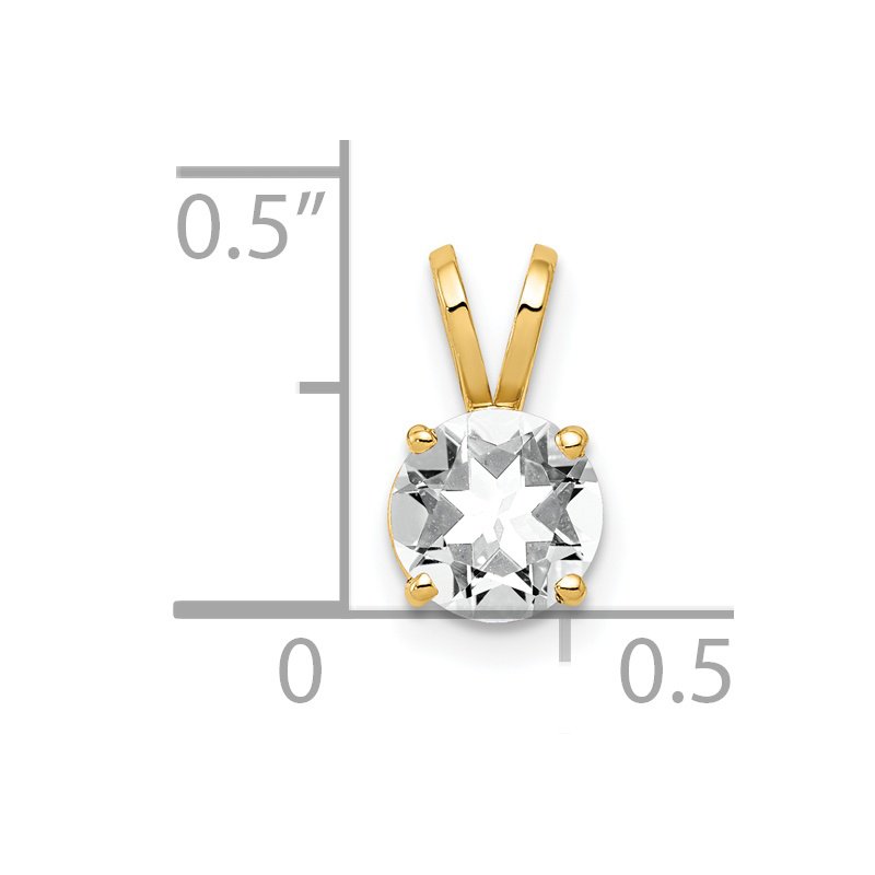 14k 6mm Round Cubic Zirconia Pendant
