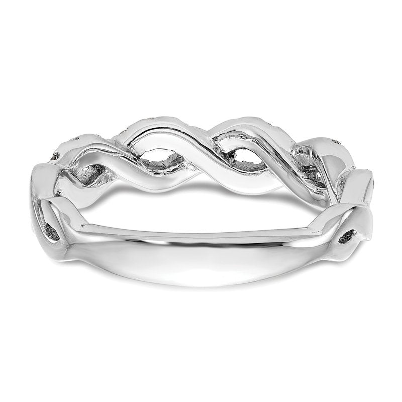 14K White Gold 1/3 carat Lab Grown Diamond VS+ F+ Intertwined Complete Band