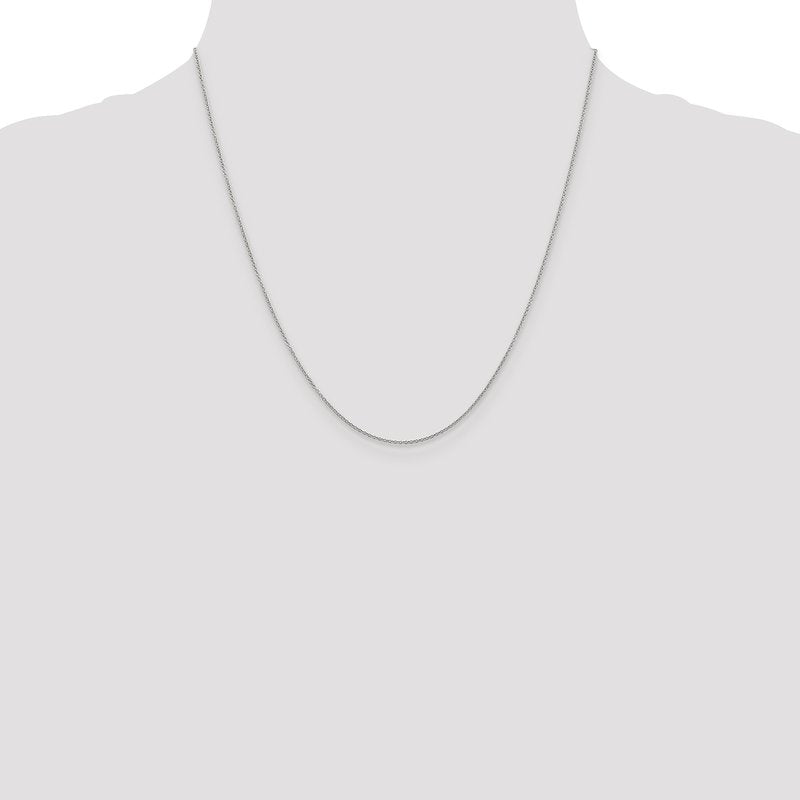 14K White Gold 14 inch .9mm Cable with Spring Ring Clasp Chain