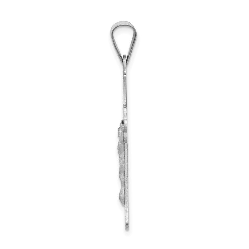 14k White Gold Crucifix Pendant