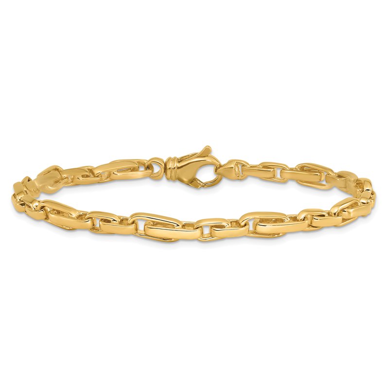 14K 18 inch 5mm Hand Polished Fancy Link with Fancy Lobster Clasp Chain