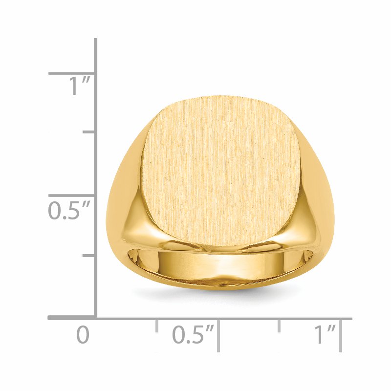14k 17.0x17.0mm Open Back Mens Signet Ring