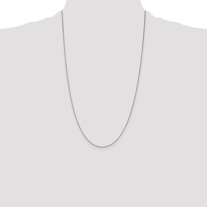 14K White Gold 14 inch .7mm Box with Lobster Clasp Chain