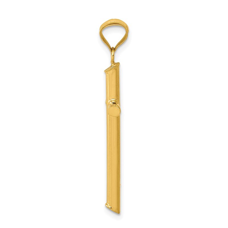 14k 3-D Polished Hollow Cross Pendant