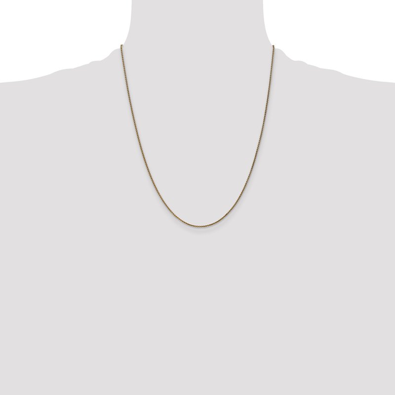 14K 10 inch 1.25mm Diamond-cut Spiga with Lobster Clasp Anklet