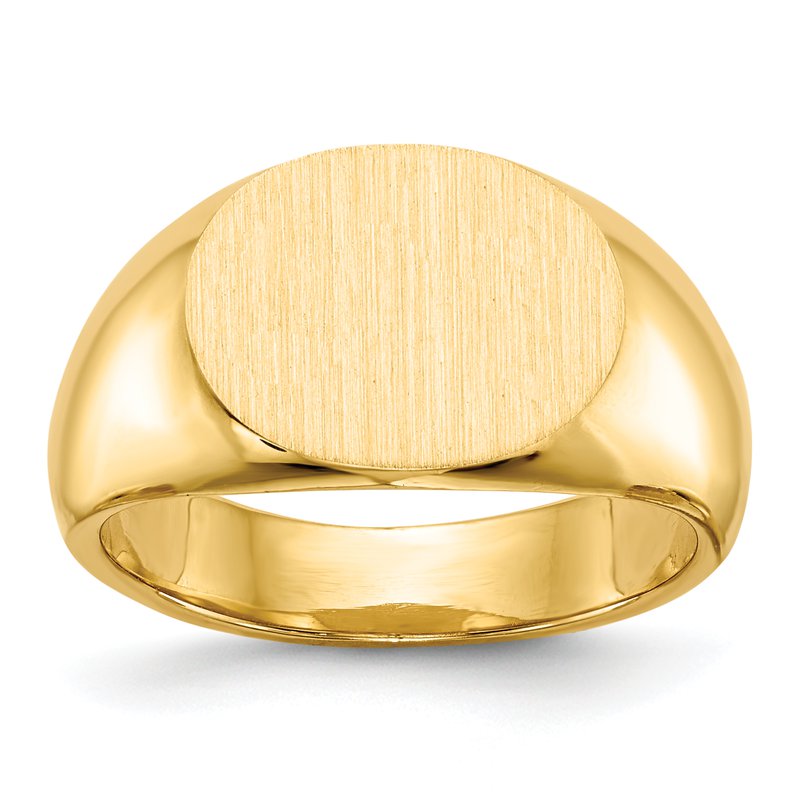 14k 12.5x9.5mm Closed Back Signet Ring
