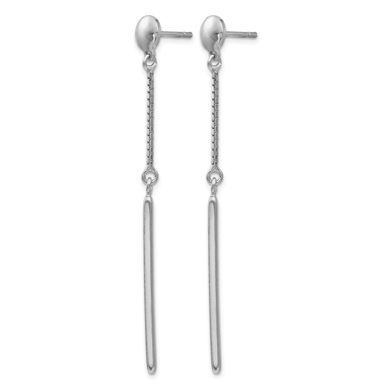 Sterling Silver RH-plated Polished Post Dangle Earrings