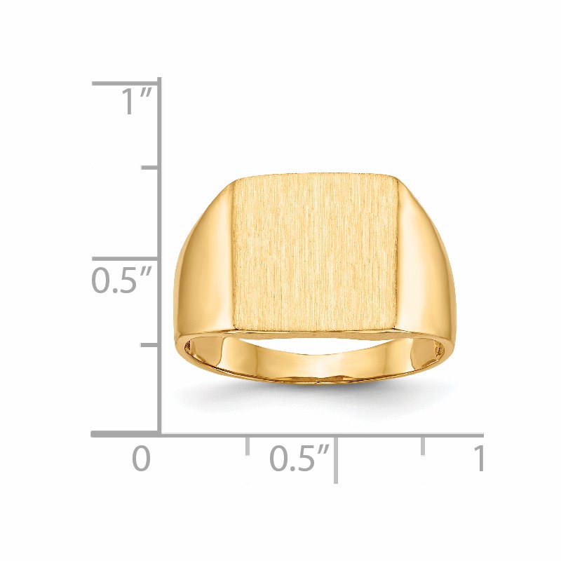 14k 13.0x13.0mm Open Back Mens Signet Ring