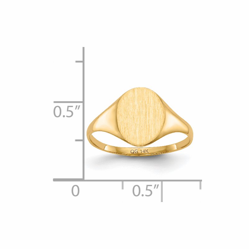 14k 8.5x10.0mm Closed Back Signet Ring