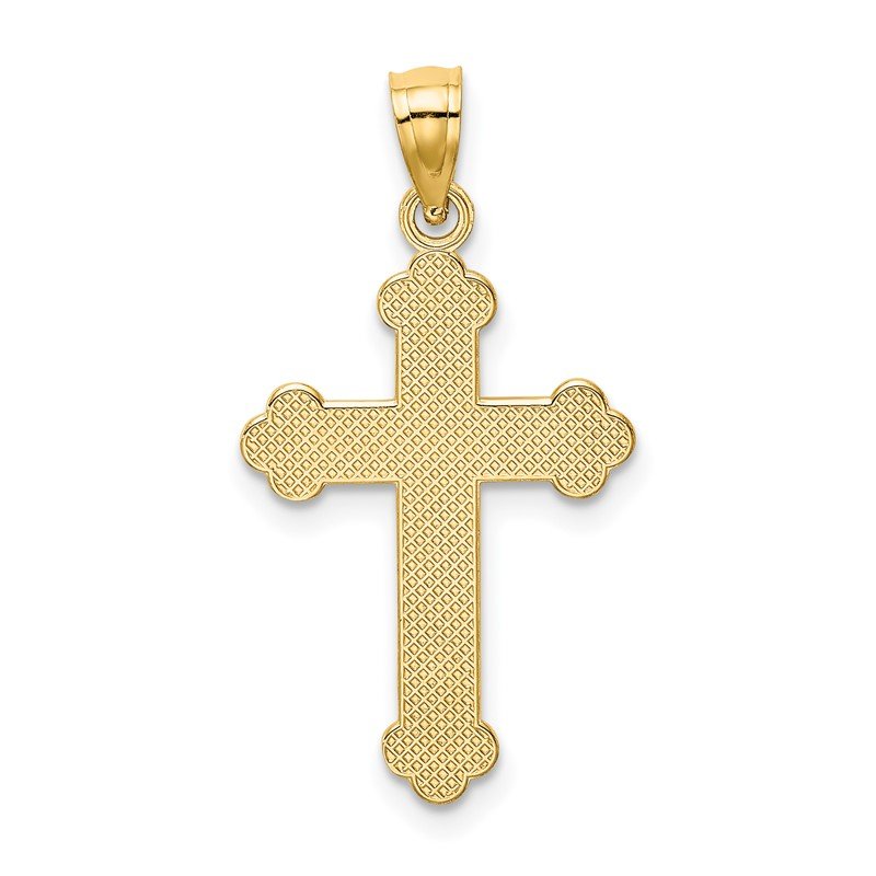 14K Satin and Polished FAITH Cross Pendant