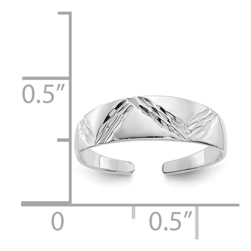 14k White Gold Fancy Toe Ring