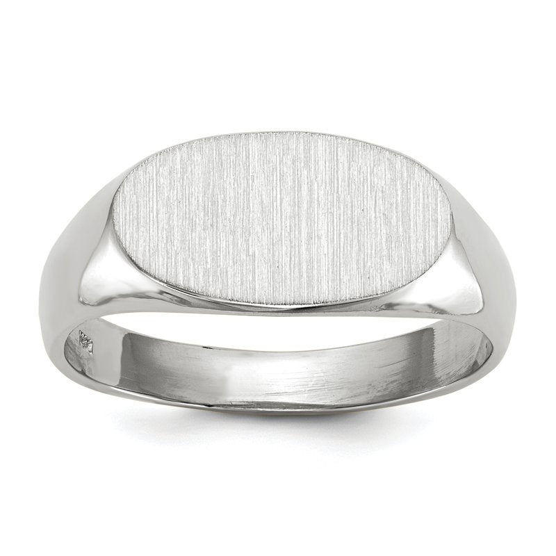 14k White Gold 13.5x7.5mm Open Back Signet Ring