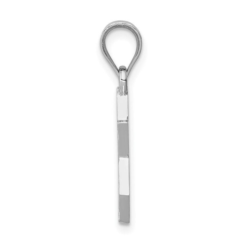 14K White Gold Polished Star of David Pendant