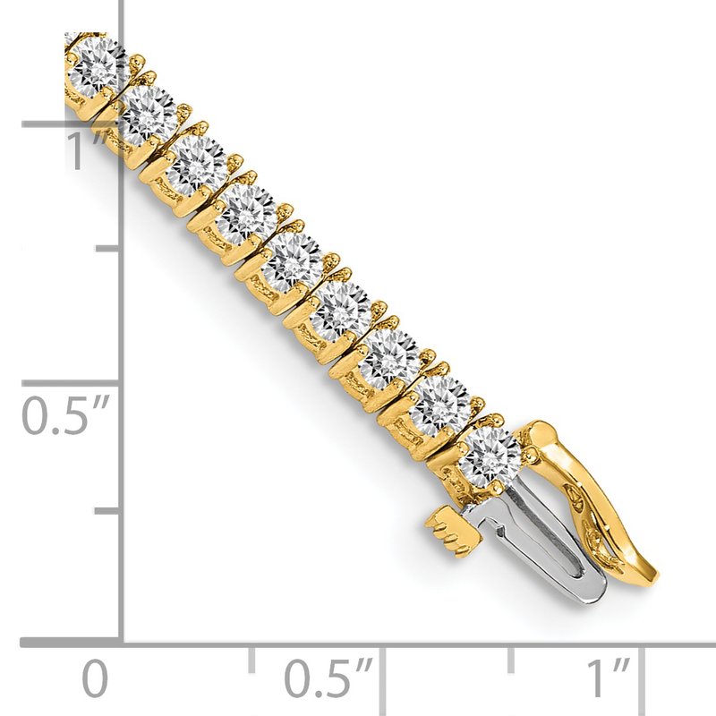 14k Complete 4.92 carat Round A Diamond 4-prong 7 inch Tennis Bracelet
