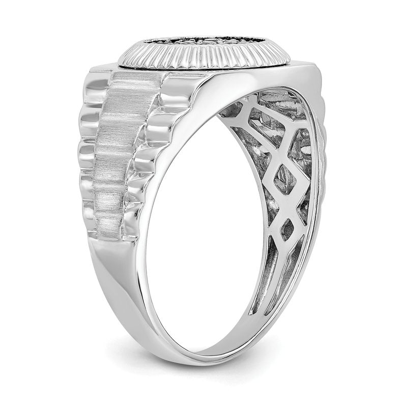 14K White Gold Men's 1/4 carat Lab Grown Diamond VS+ F+ Complete Heirloom Ring