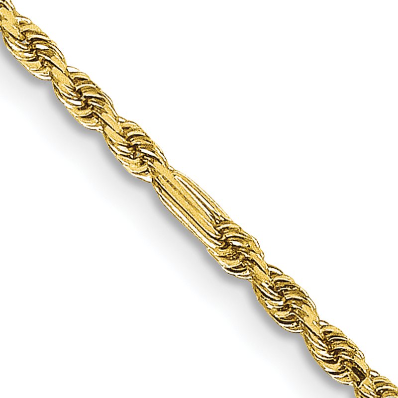 14K 10 inch  1.8mm Diamond-cut Milano Rope with Lobster Clasp Anklet
