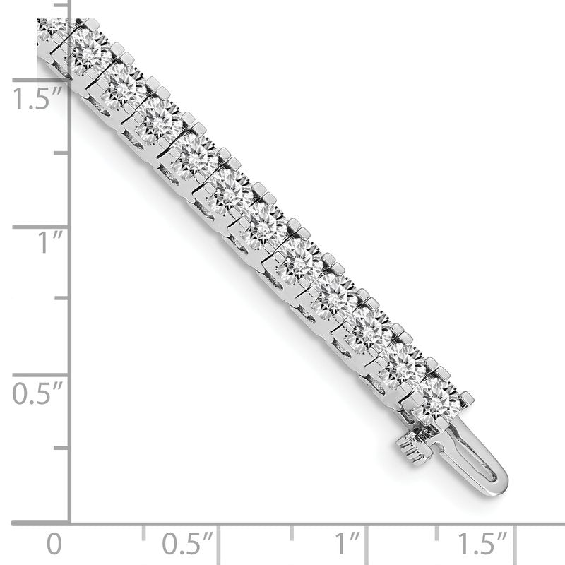 14k White Gold Complete 7.5 carat Round AA Diamond 4-prong 7 inch Tennis Bracelet