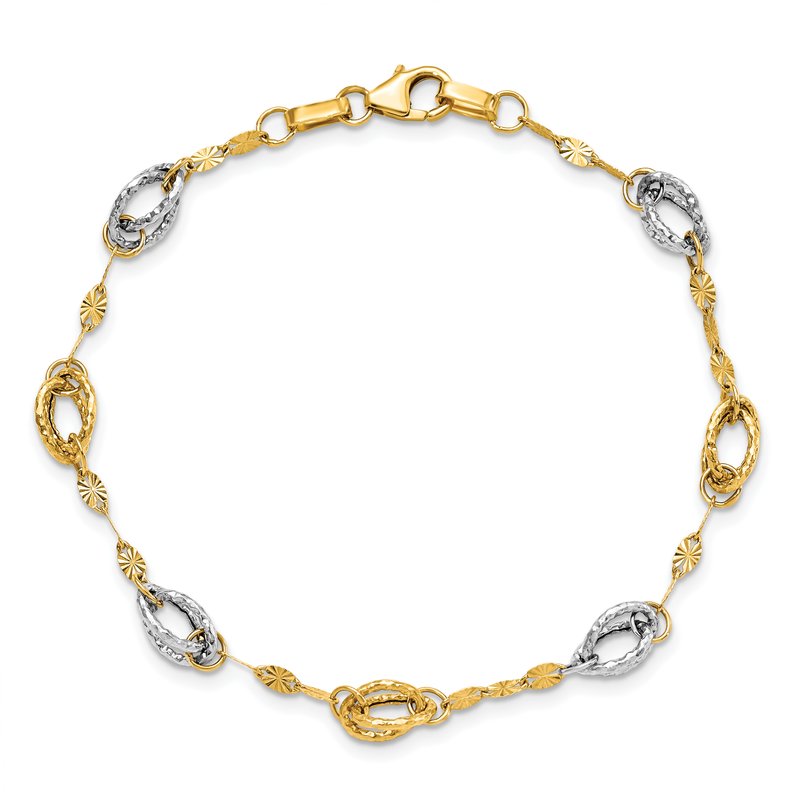 14K Two-tone Fancy Link Bracelet