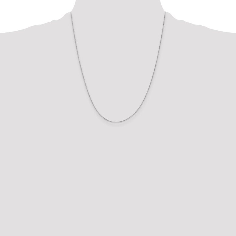 14K White Gold 14 inch .5mm Box with Spring Ring Clasp Chain