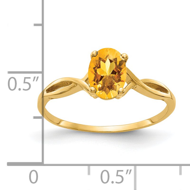 14k 7x5mm Oval Citrine ring