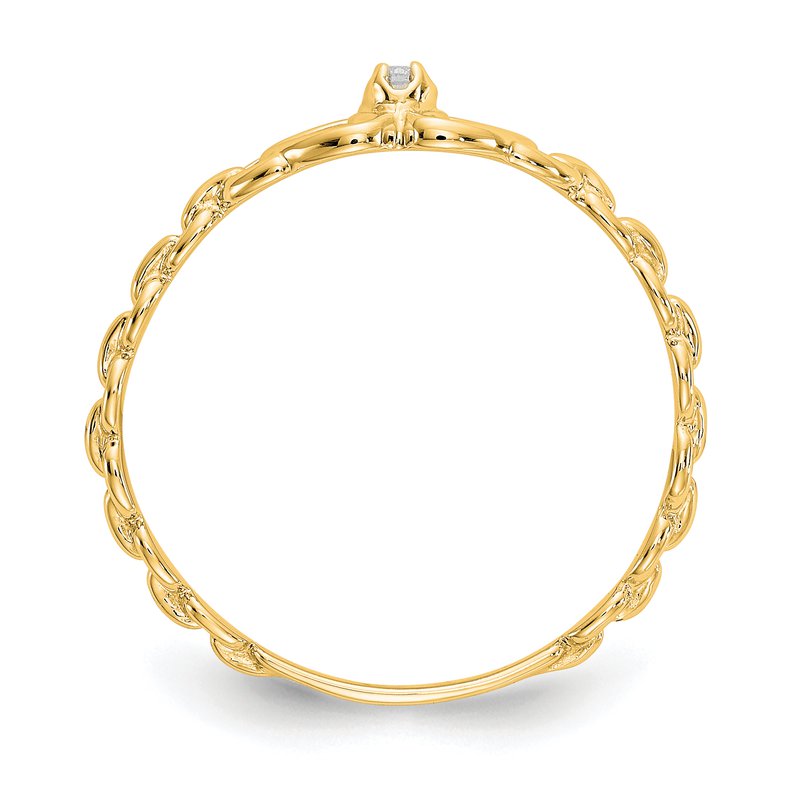 14k AAA Diamond heart ring