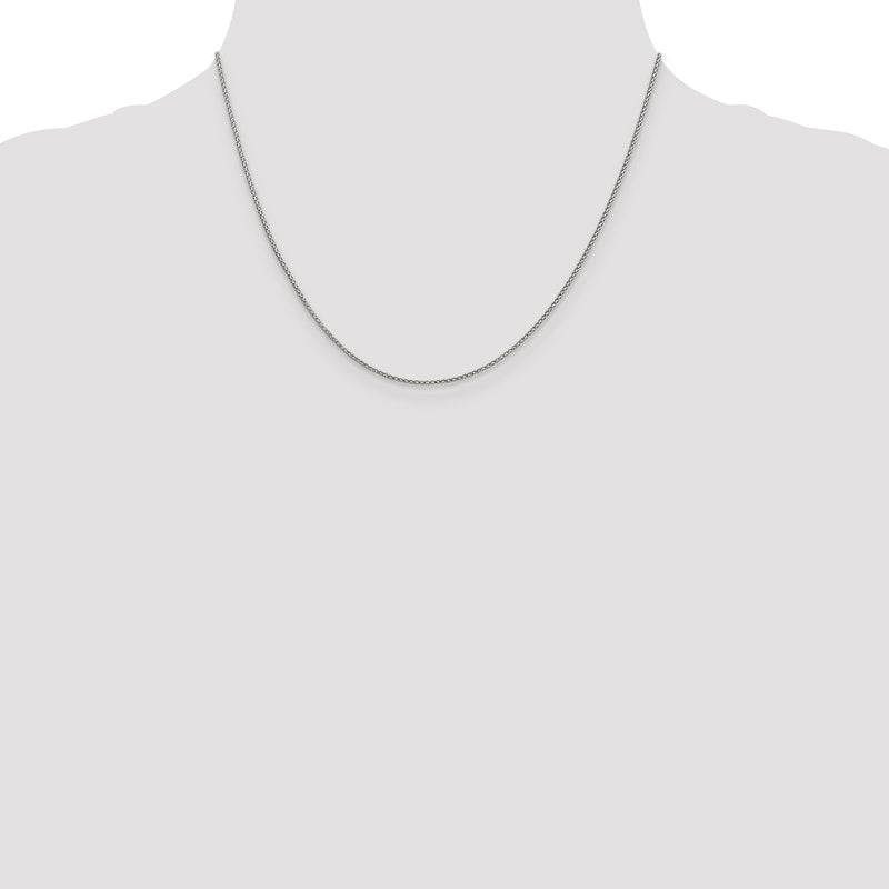 14K White Gold 1mm D/C Open Franco Chain