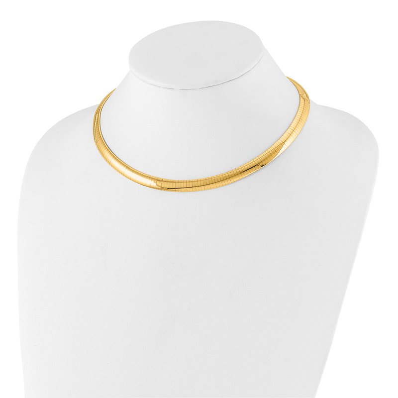 14K 8mm Lightweight Domed Omega Necklace