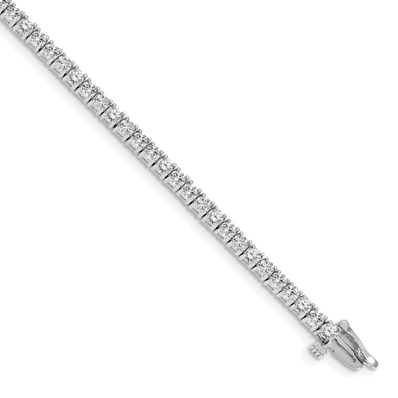 14k White Gold Complete 3.92 carat Round VS Diamond 4-prong 7 inch Tennis Bracelet