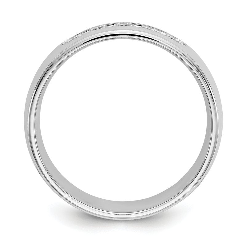 14K White Gold Men's 1/2 carat Lab Grown Diamond VS+ F+ Size 10.5 Complete Miligrain Band
